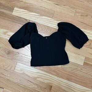 Abercormbie & Fitch Corset Puff Sleeve Top - Size Small Black